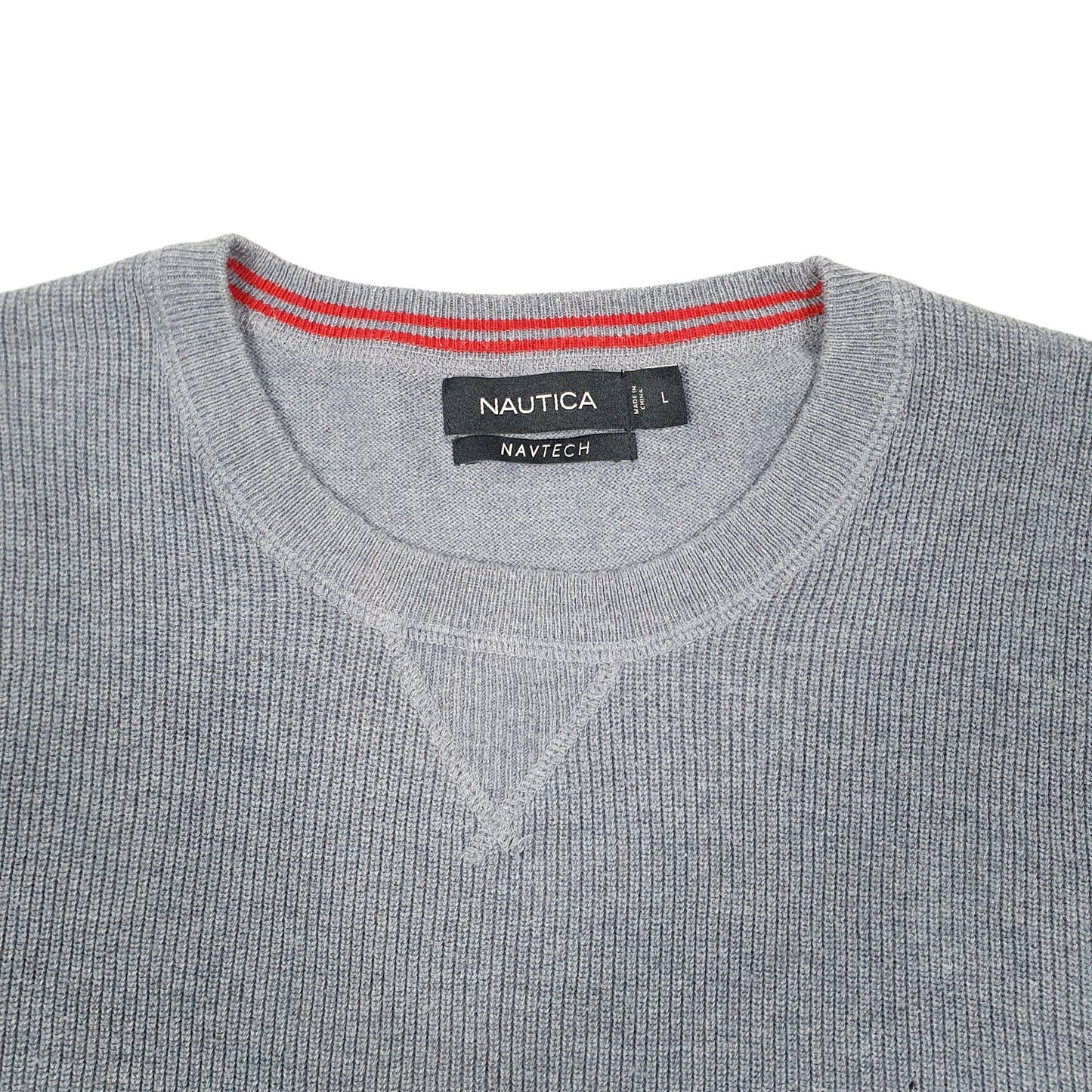 Mens Blue Nautica Knit Crewneck Jumper