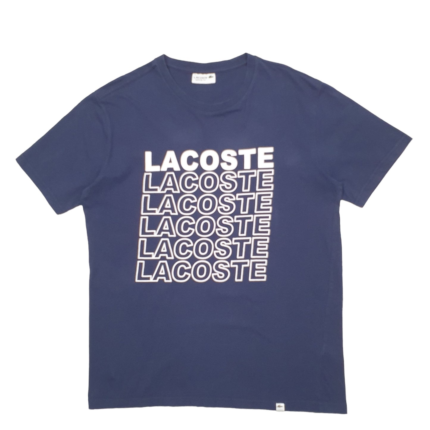 Mens Navy Lacoste  Short Sleeve T Shirt