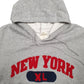 Mens Grey Wow New York USA College Hoodie Jumper
