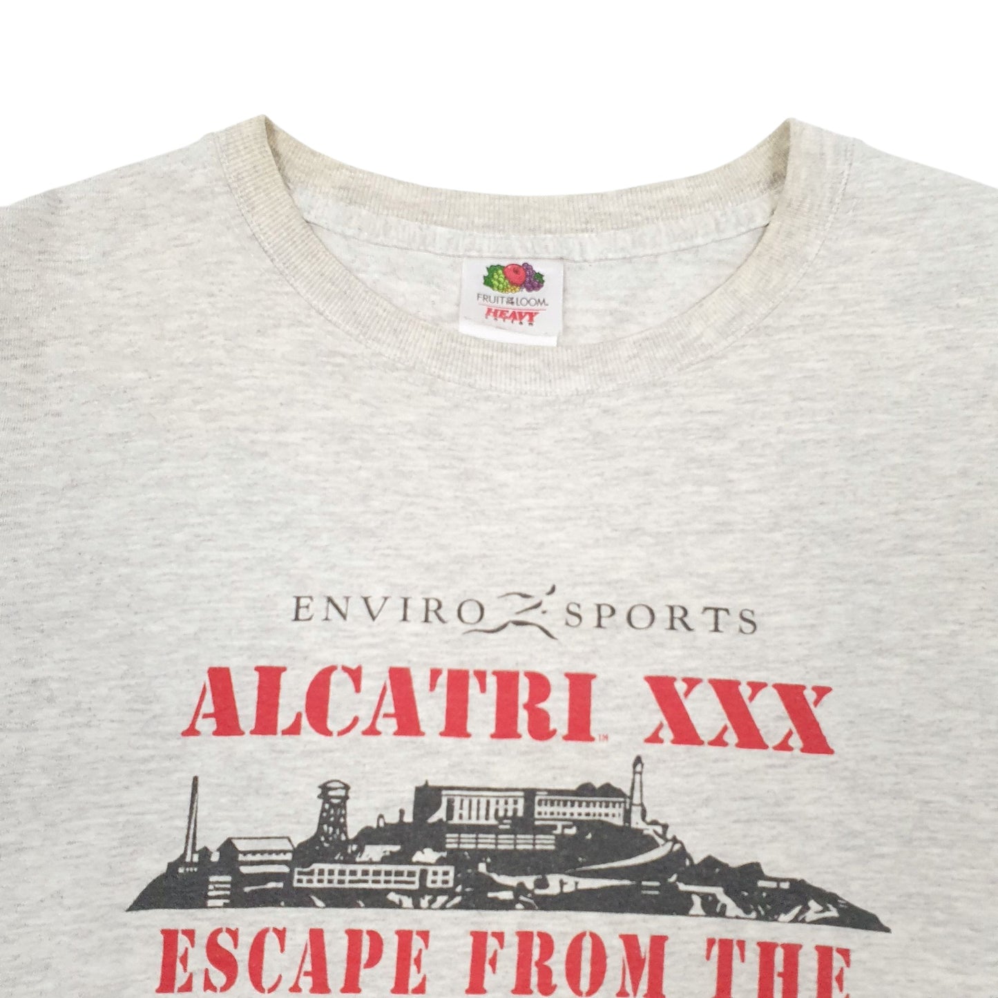 Mens Grey Fruit Of The Loom Vintage 90s Short Sleeve T Shirt