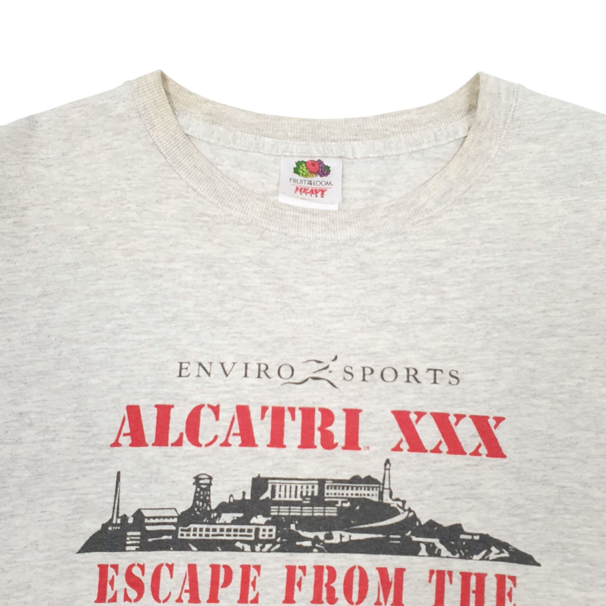 Mens Grey Fruit Of The Loom Vintage 90s Short Sleeve T Shirt