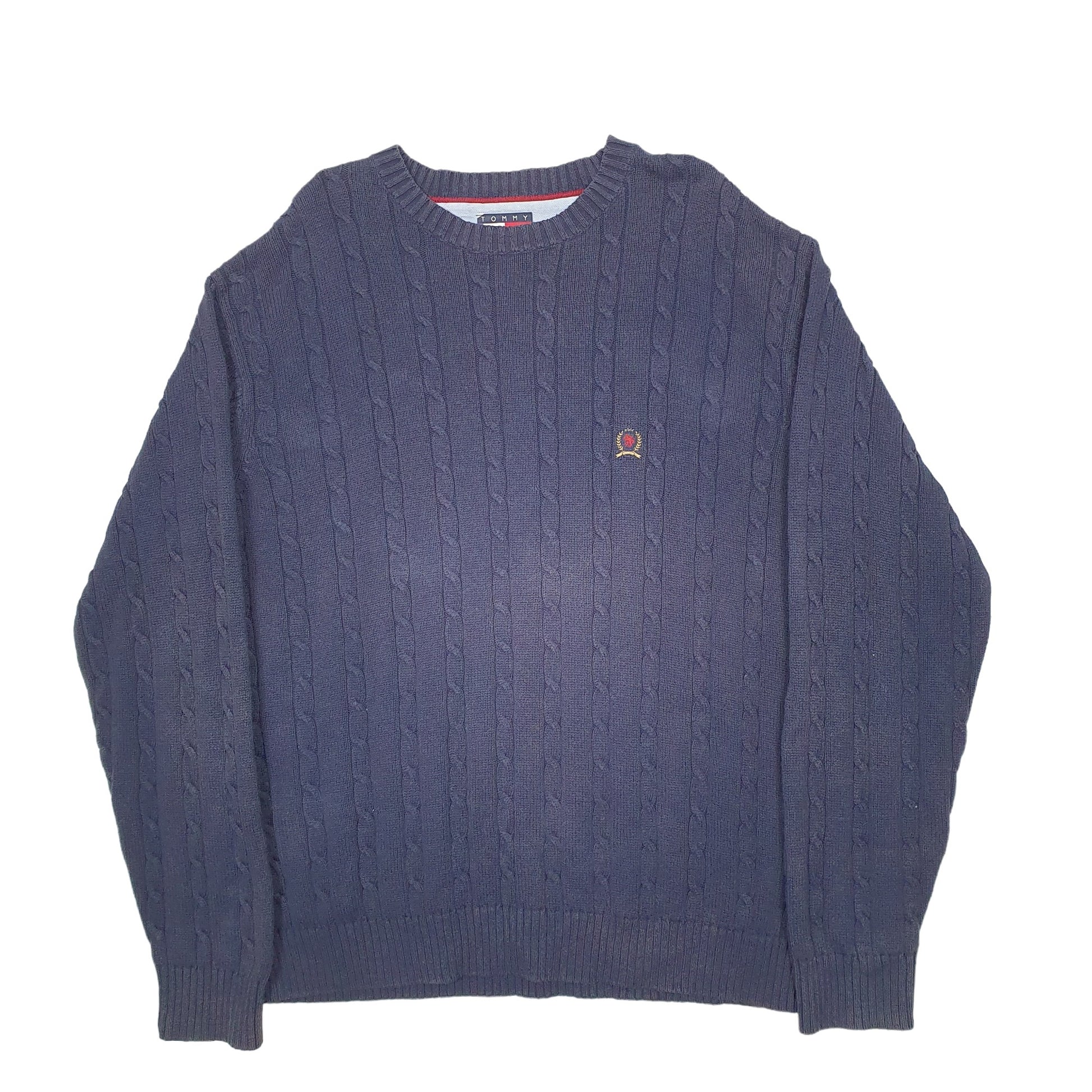 Mens Navy Tommy Hilfiger Knit Crewneck Jumper