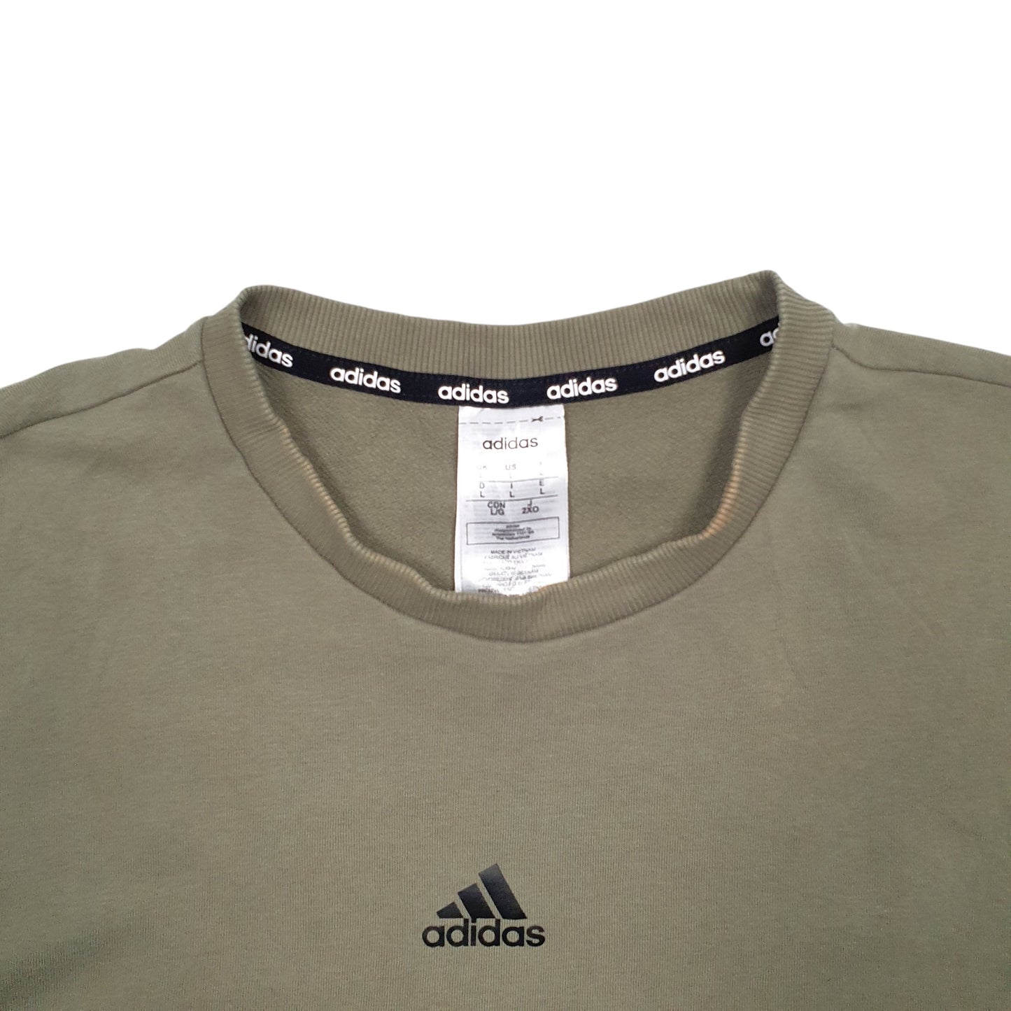 Mens Khaki Adidas  Crewneck Jumper