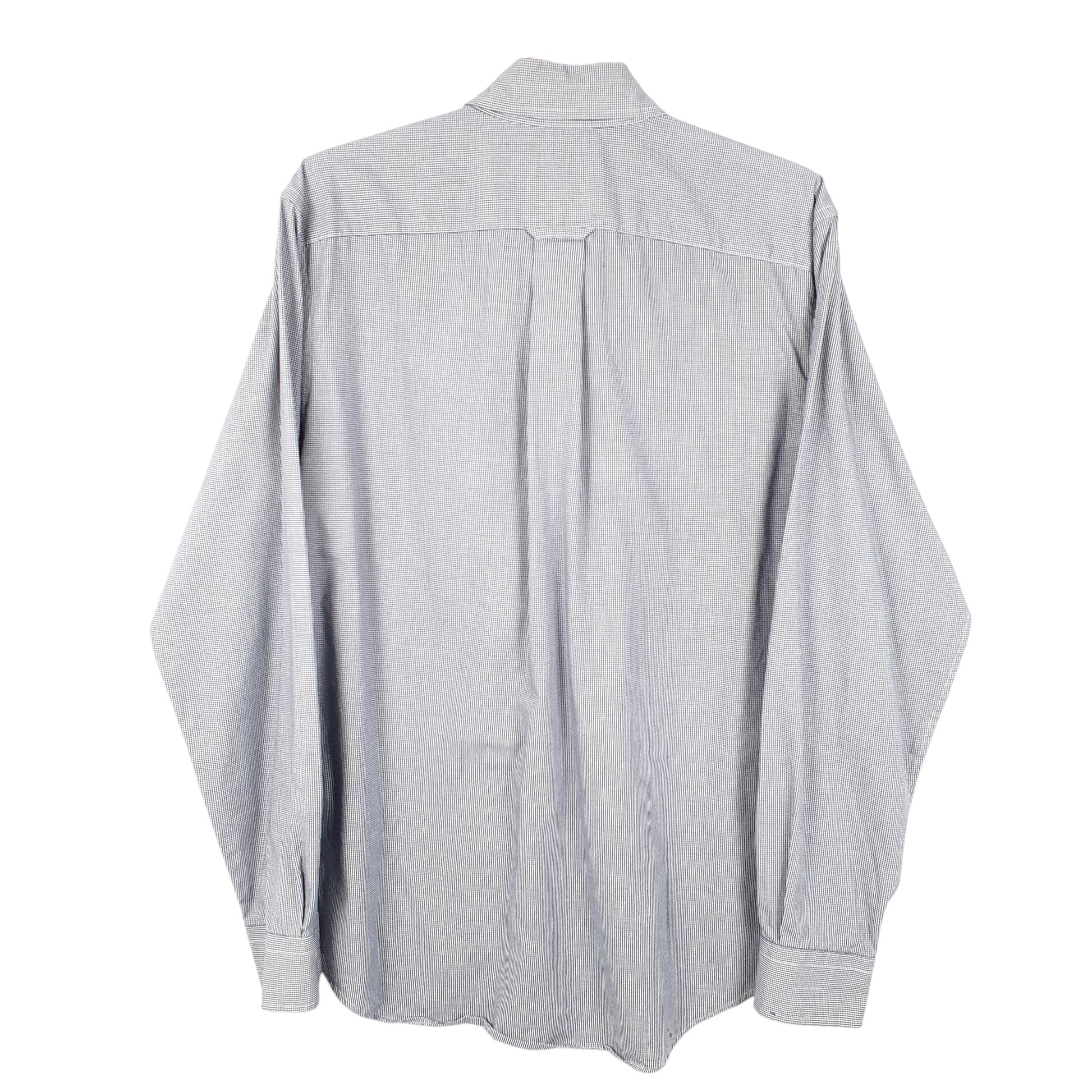 Mens Blue Nautica Houndstooth Long Sleeve Shirt
