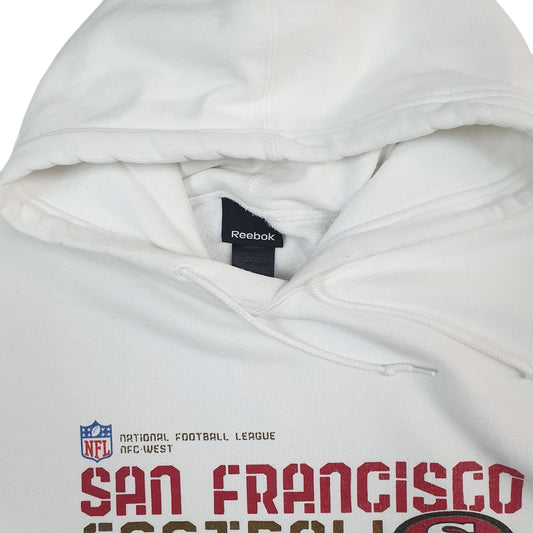 Mens White Reebok NFL San Francisco 49ers Football Hoodie Jumper