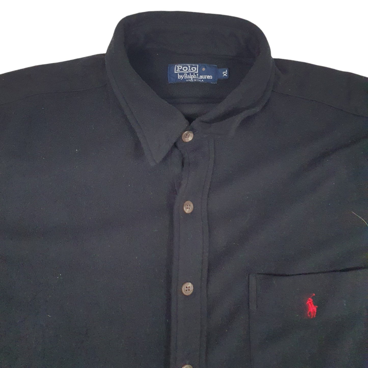 Mens Black Polo Ralph Lauren Vintage 80s 90s Made In USA Full Zip Jumper