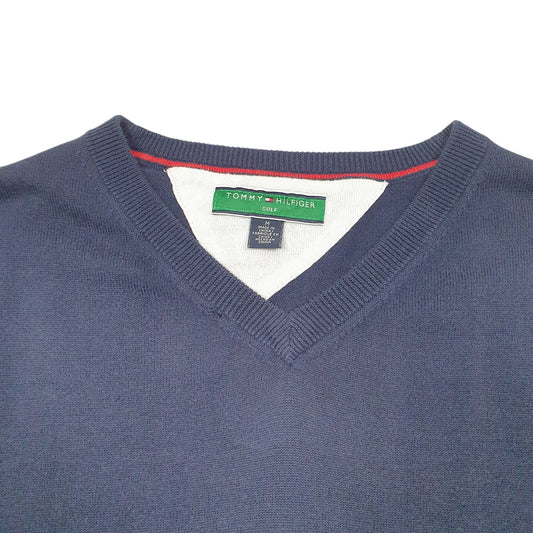 Mens Navy Tommy Hilfiger Knit Golf Tank Top Sweater Vest V Neck Jumper