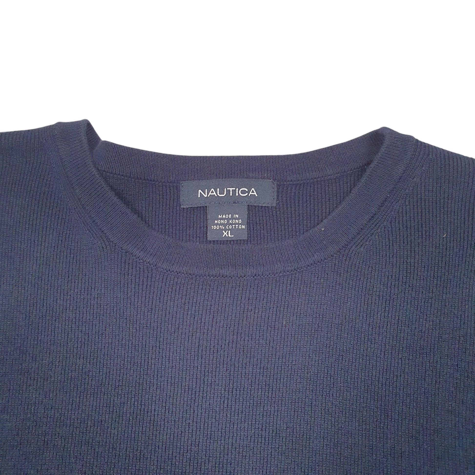 Mens Navy Nautica Knit Crewneck Jumper