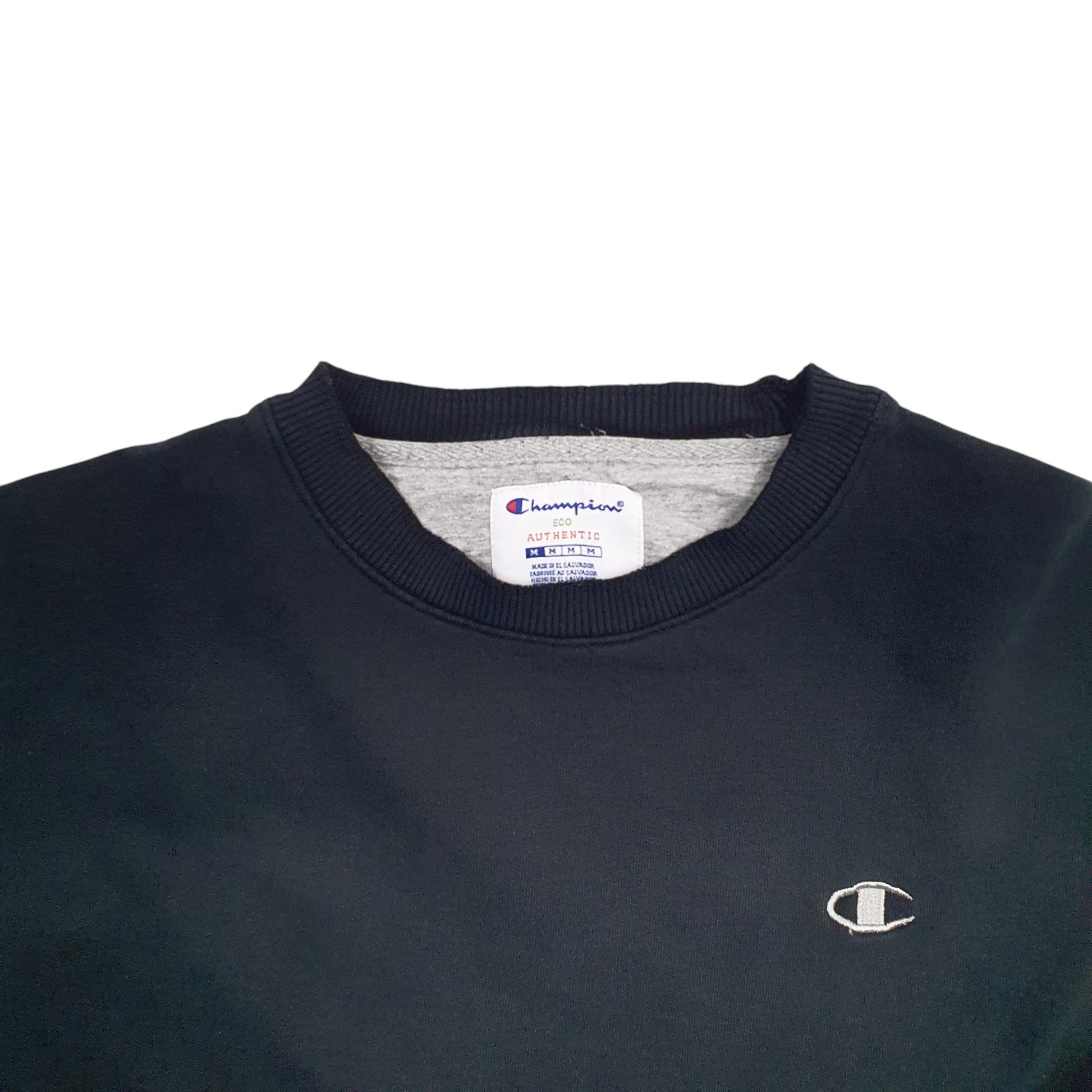 Mens Black Champion  Crewneck Jumper