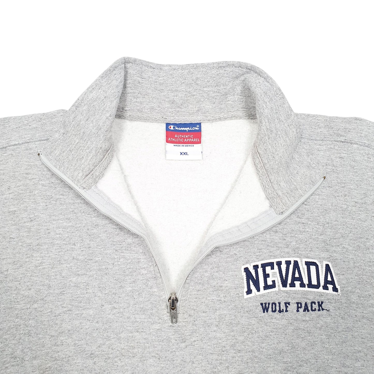 Mens Grey Champion Nevada Wolf Pack USA Quarter Zip Jumper