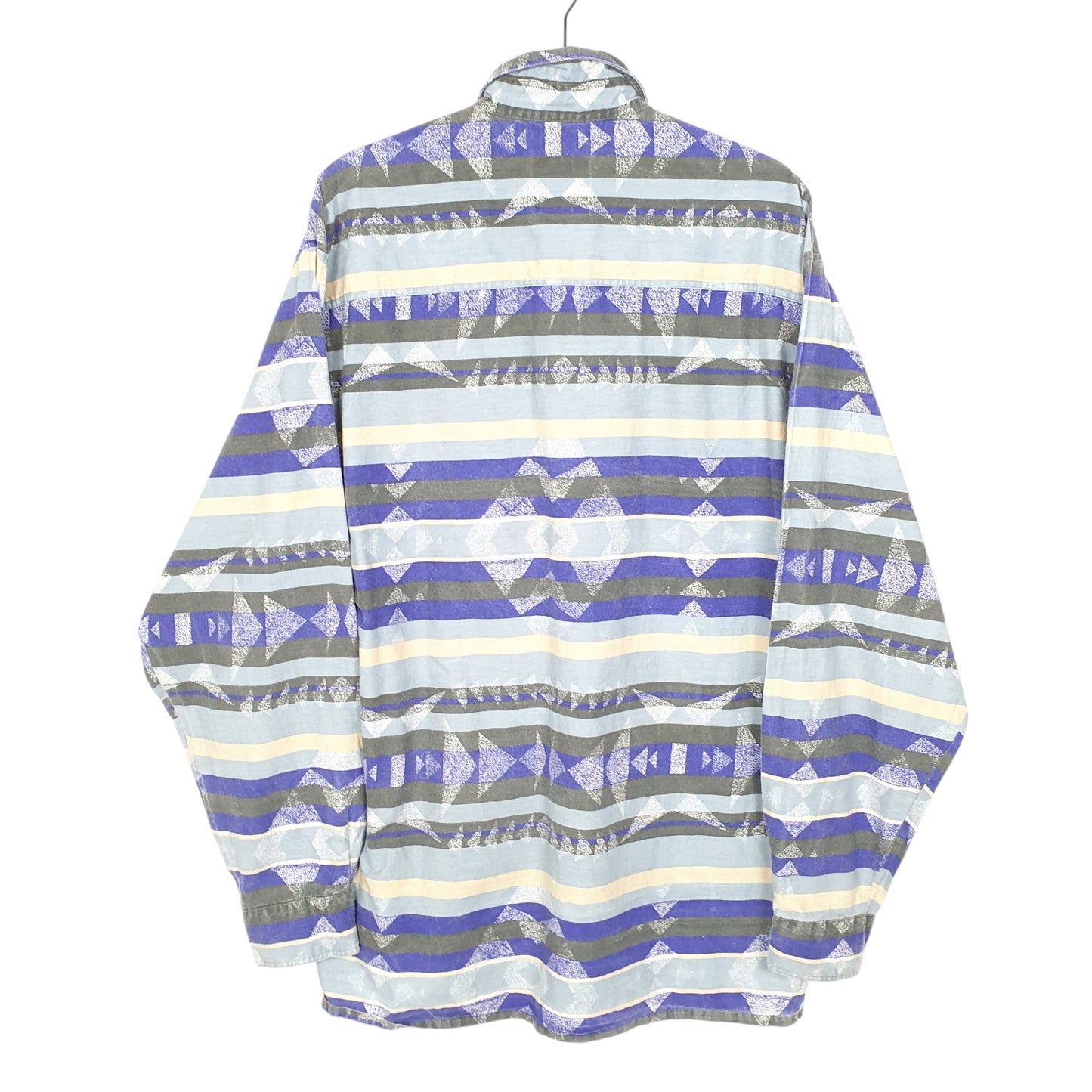 Mens Blue Mario Santini Navajo Chamois Overshirt Aztec Long Sleeve Shirt