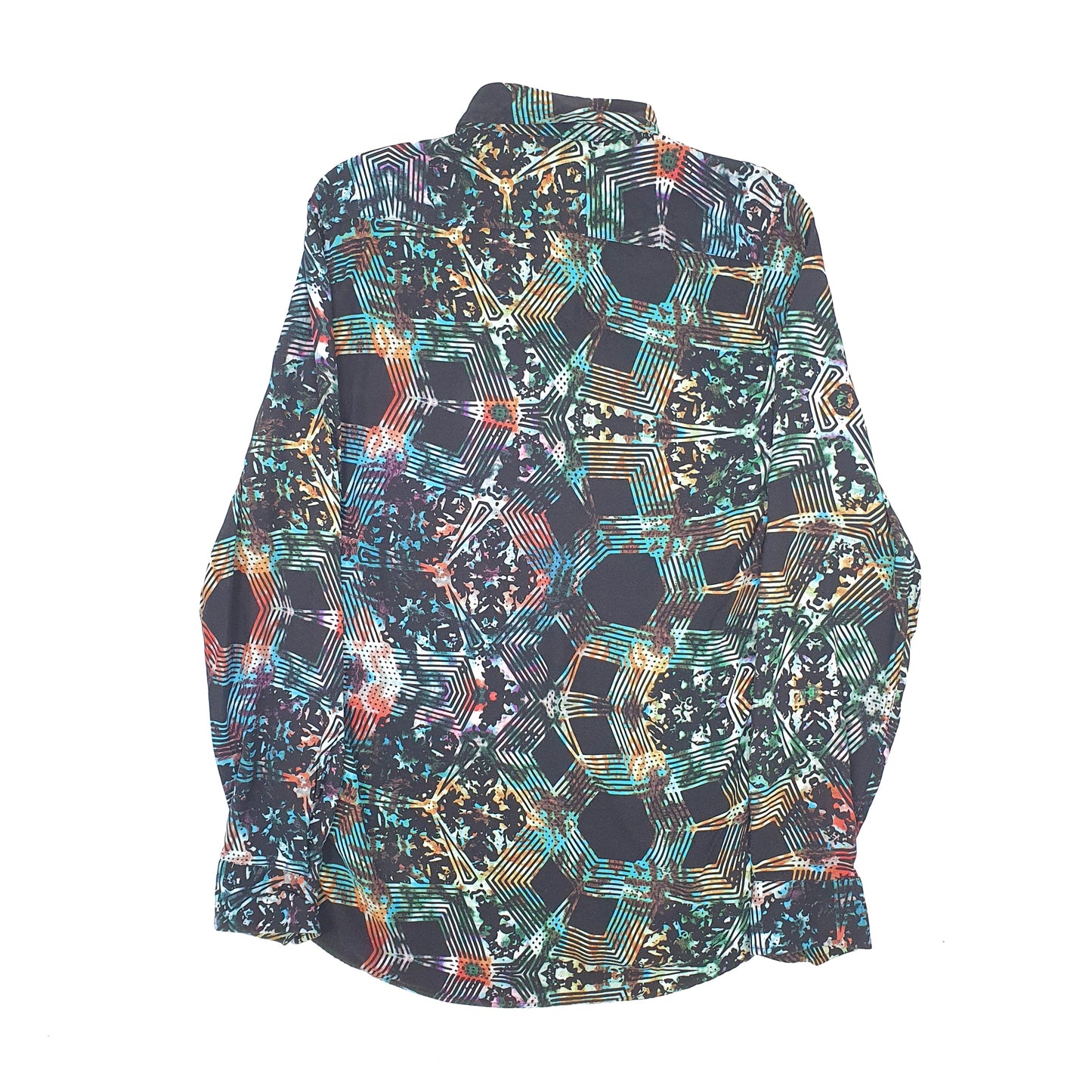 Mens Black Zara Funky Abstract Long Sleeve Shirt
