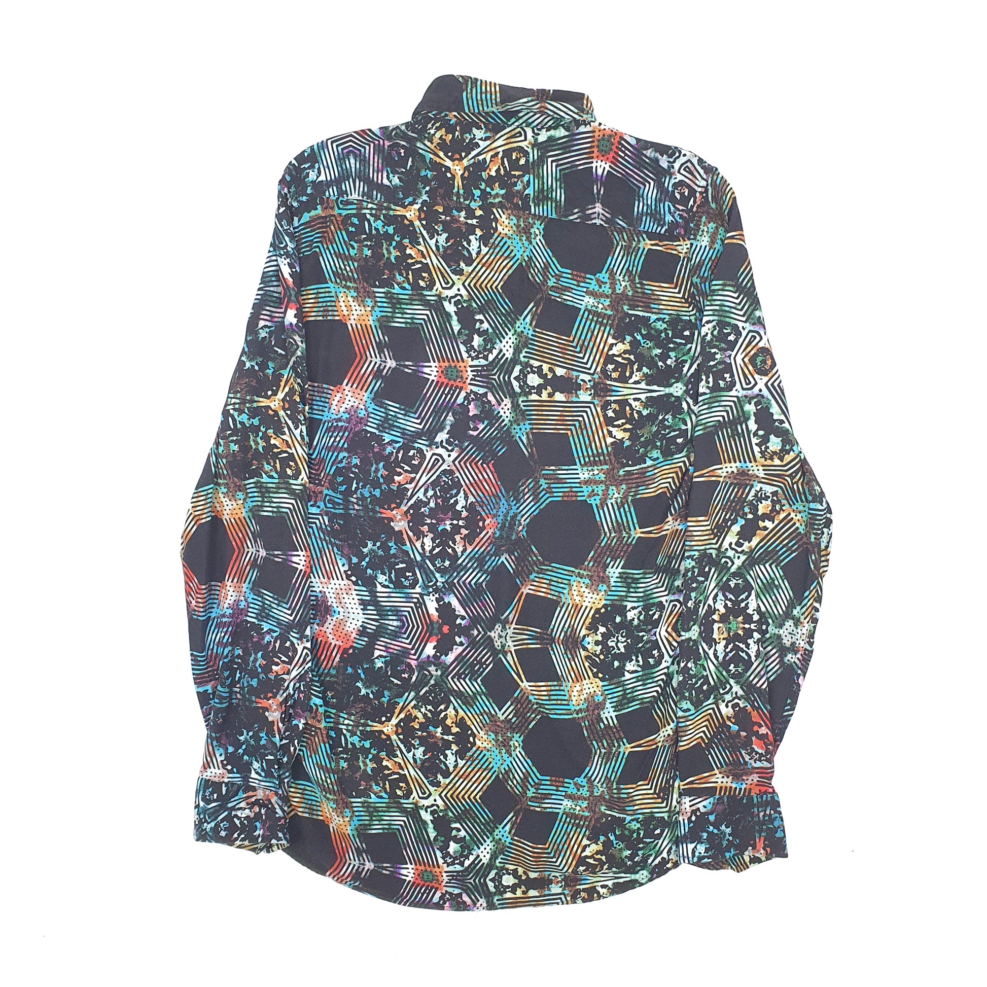 Mens Black Zara Funky Abstract Long Sleeve Shirt
