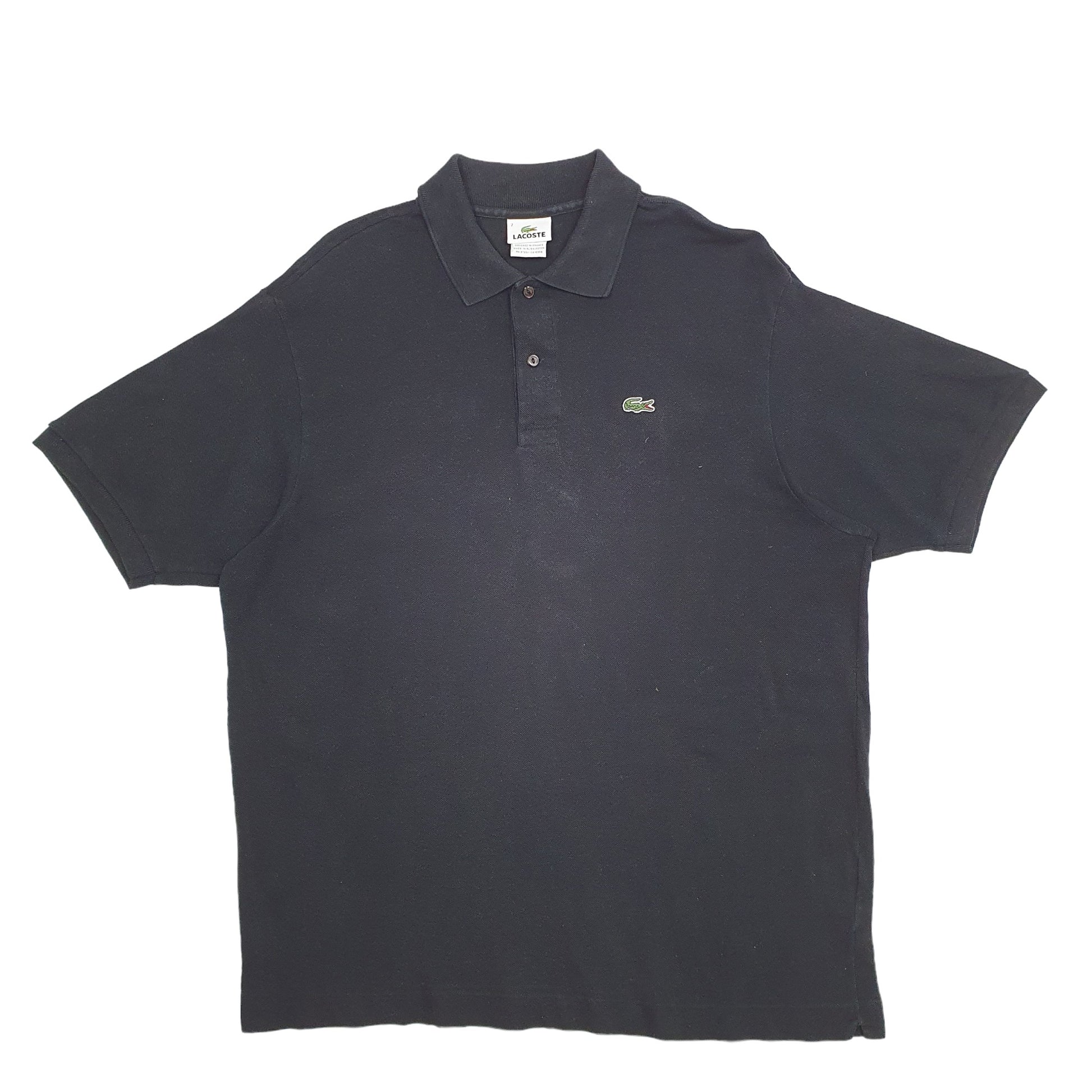 Mens Black Lacoste  Short Sleeve Polo Shirt