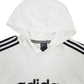 Mens White Adidas Spellout Hoodie Jumper