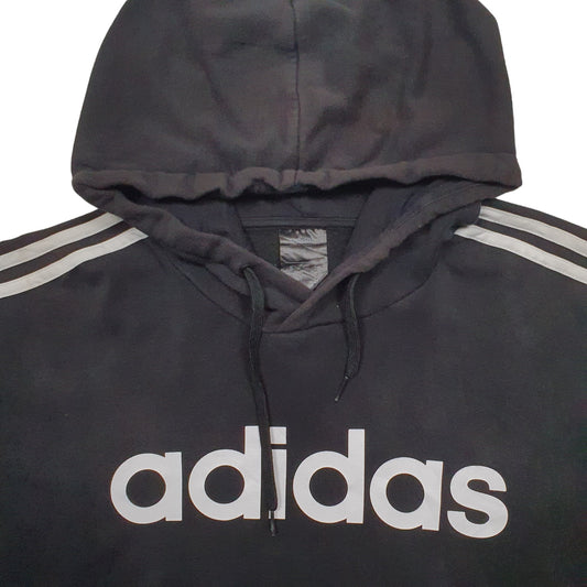 Mens Black Adidas Spellout Hoodie Jumper