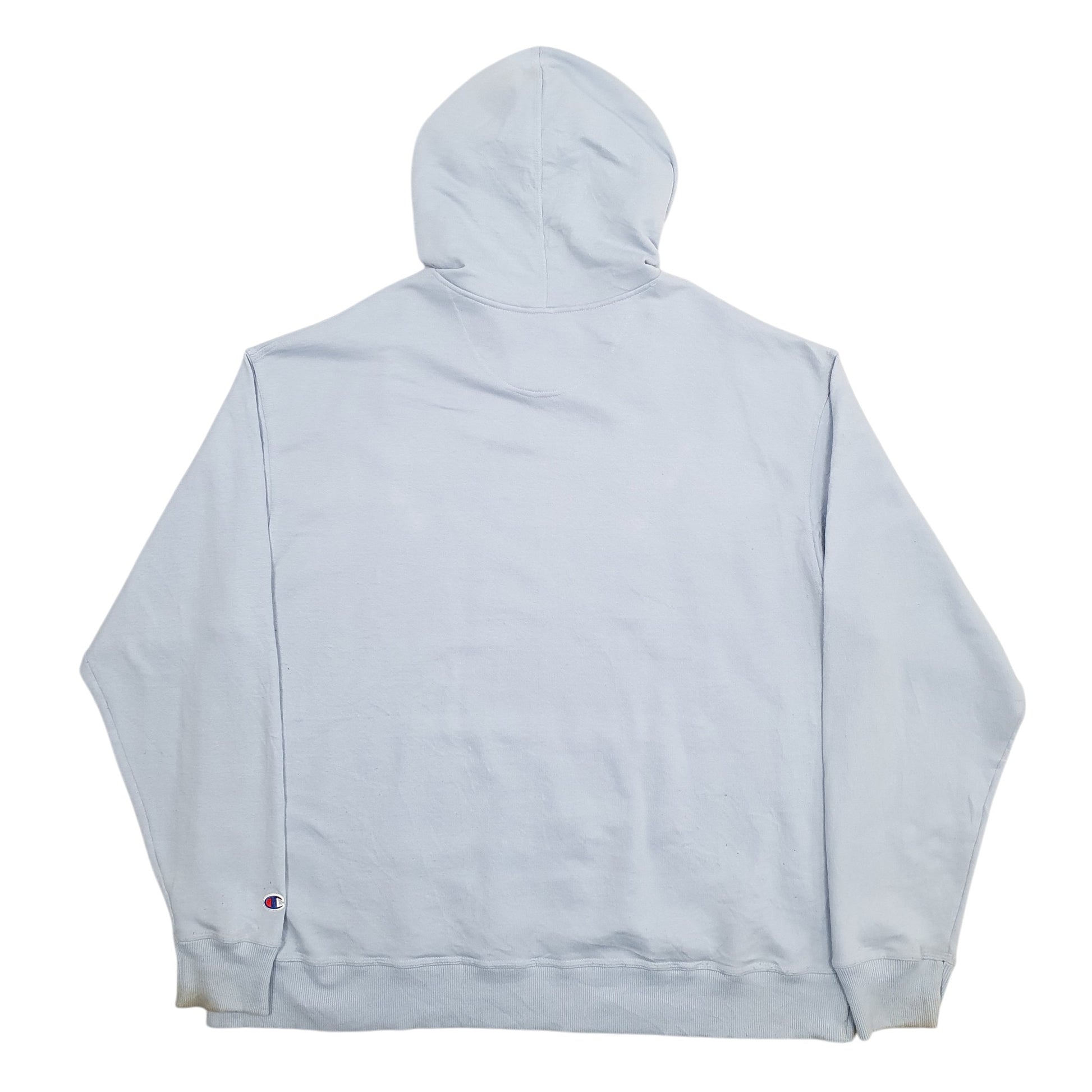 Mens Blue Champion Spellout Hoodie Jumper