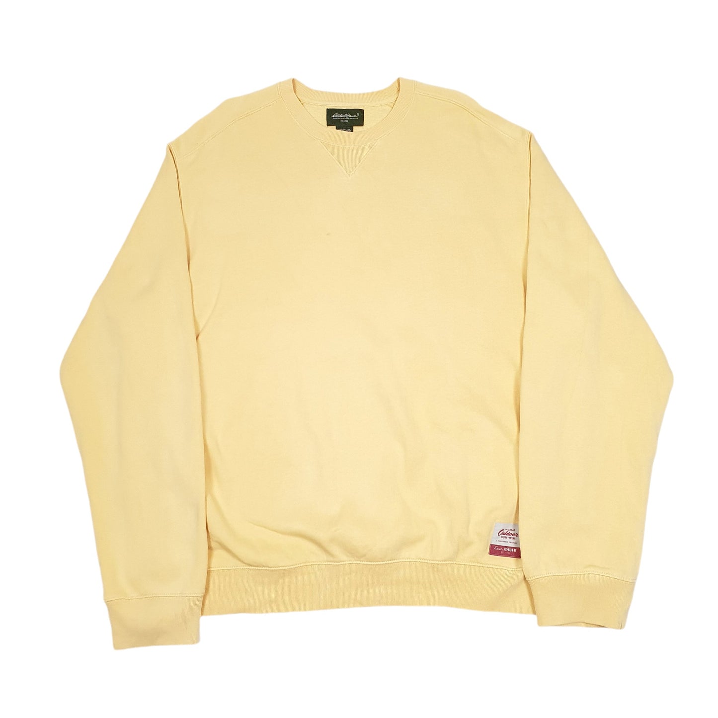 Mens Yellow Eddie Bauer Tall Sweat Sweater Crewneck Jumper