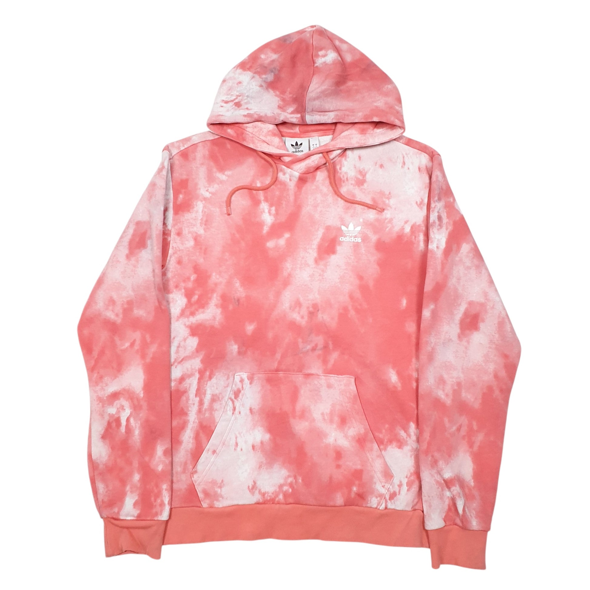 Mens Pink Adidas Tie Dye Hoodie Jumper