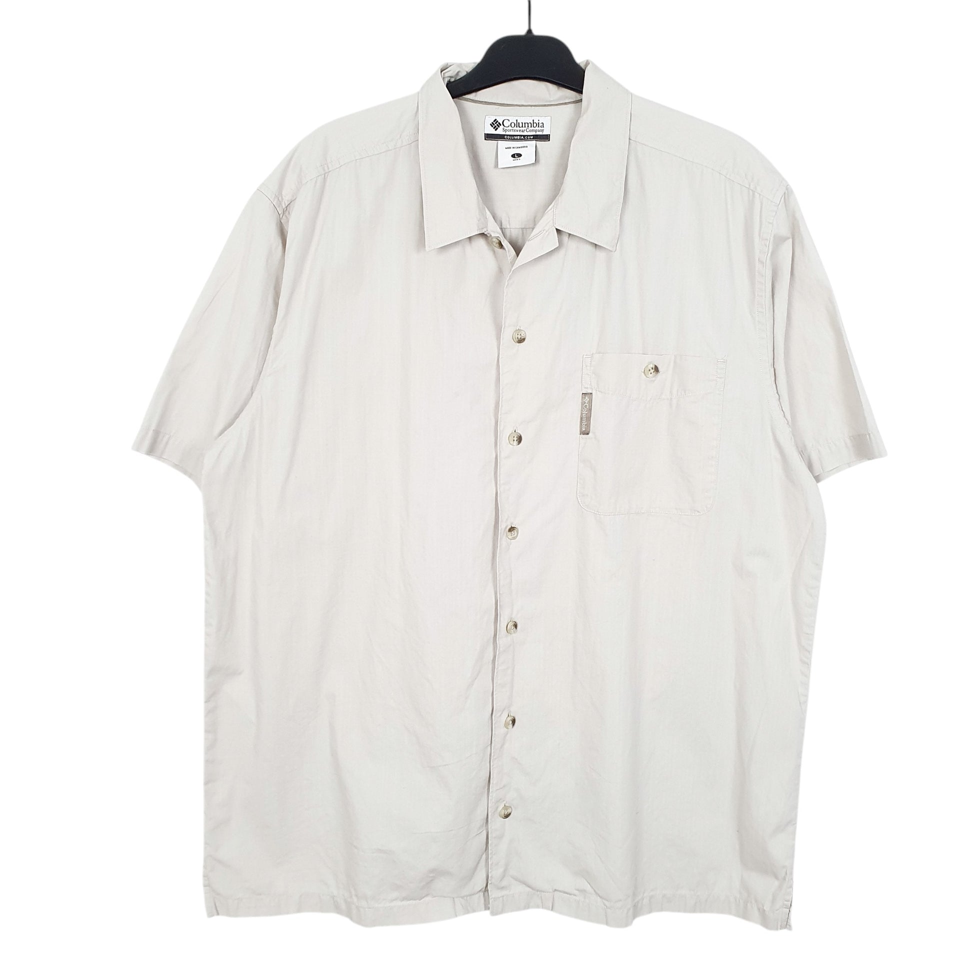 Mens Beige Columbia Sportswear  Short Sleeve Shirt