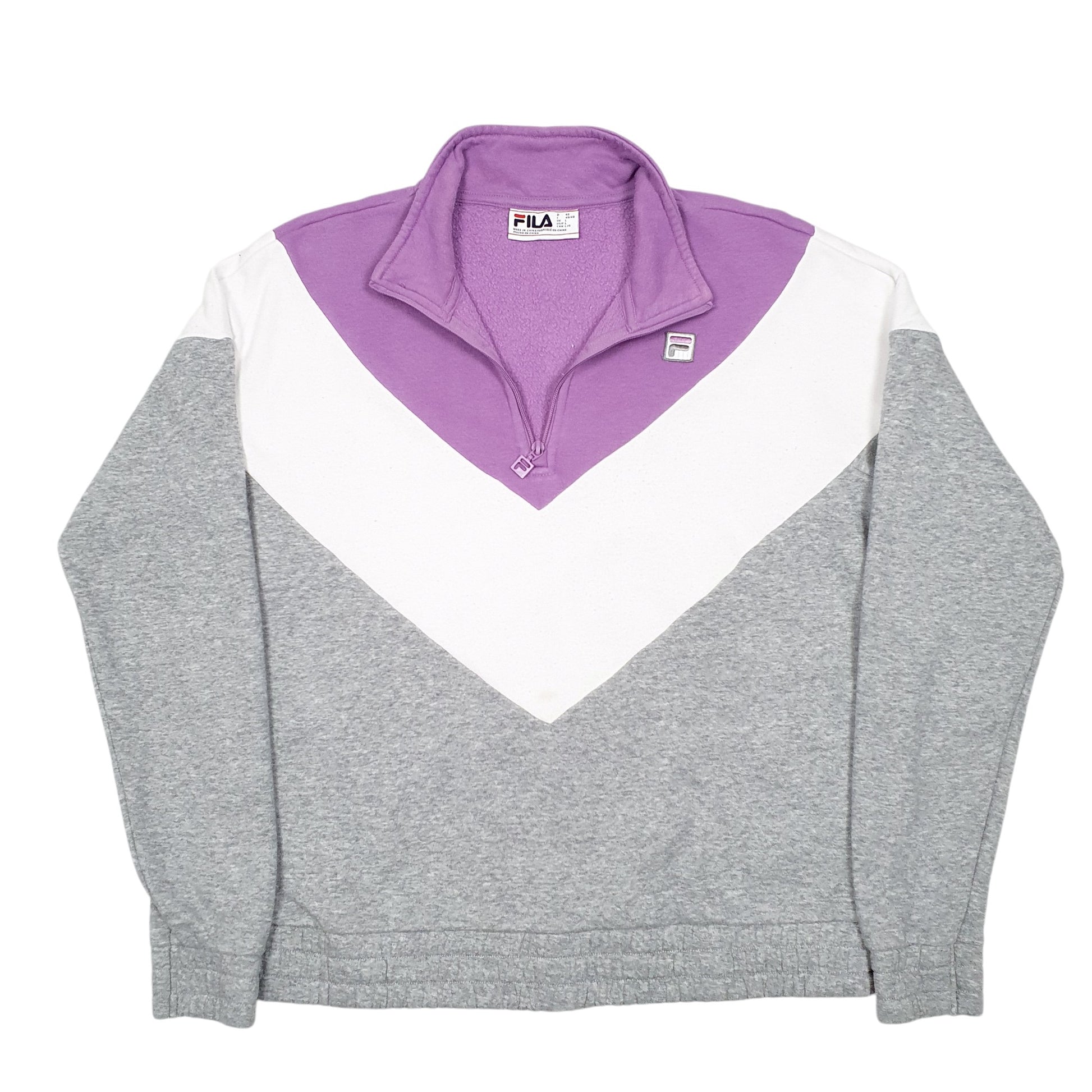 Mens Grey Fila  Quarter Zip Jumper