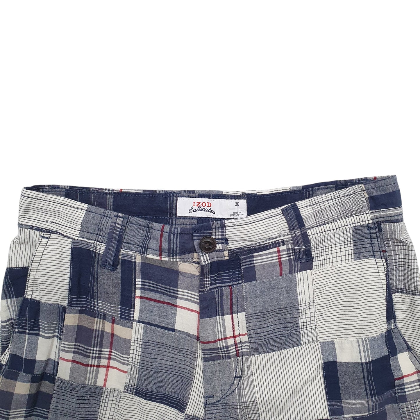 Mens Blue Izod Madras Ivy League Chino Shorts