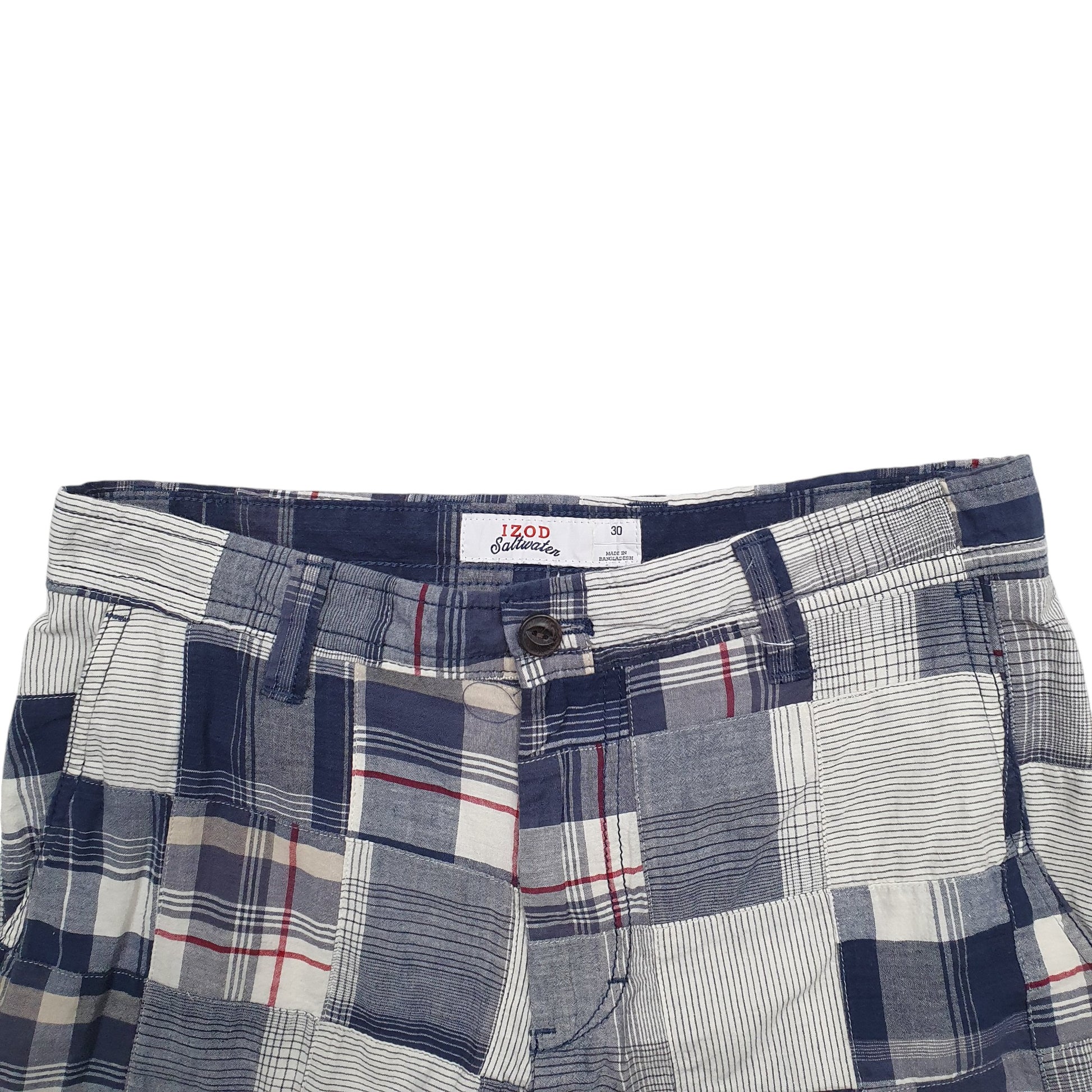 Mens Blue Izod Madras Ivy League Chino Shorts