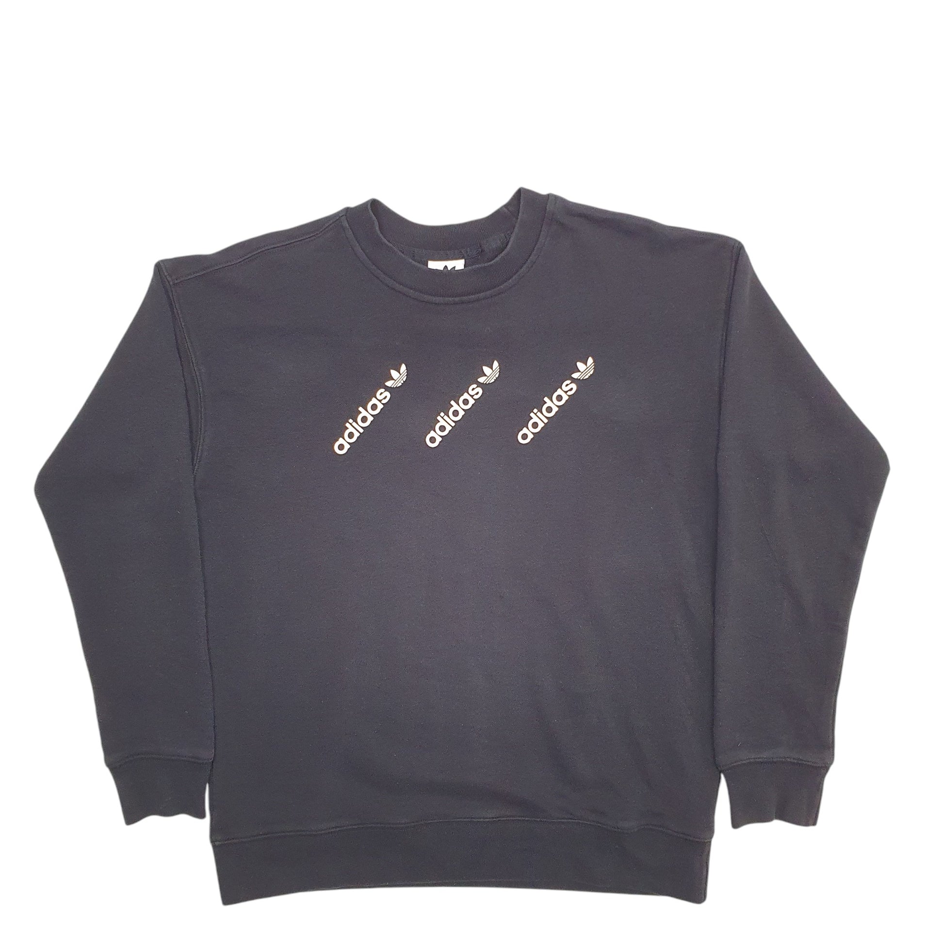 Womens Black Adidas  Crewneck Jumper