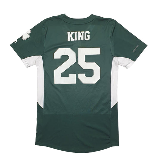 Mens Green Majestic MLB Baseball Jersey Celtics Short Sleeve T Shirt