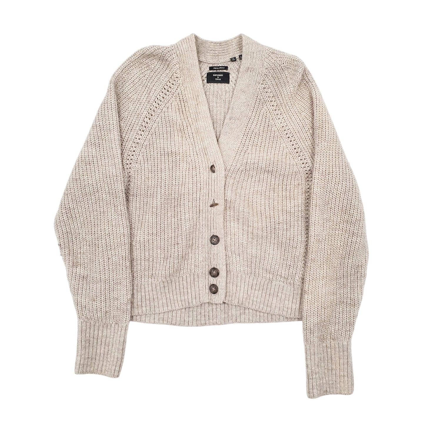 Womens Beige Superdry Alpaca Blend Cardigan Jumper