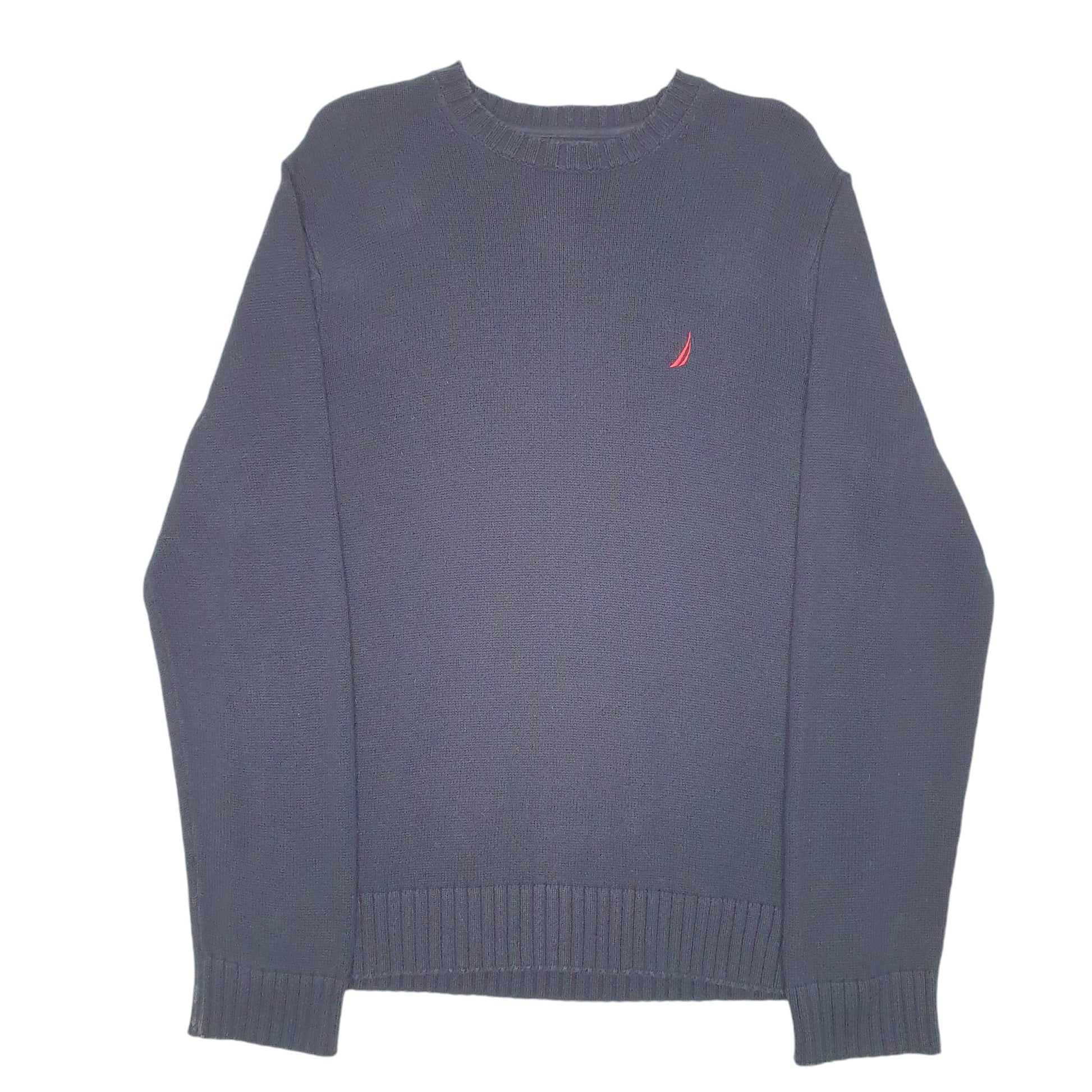 Mens Navy Nautica Knit Crewneck Jumper