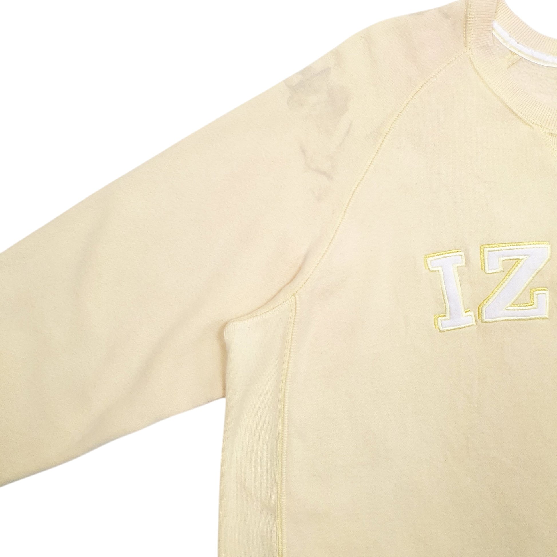 Mens Yellow Izod Spellout Crewneck Jumper