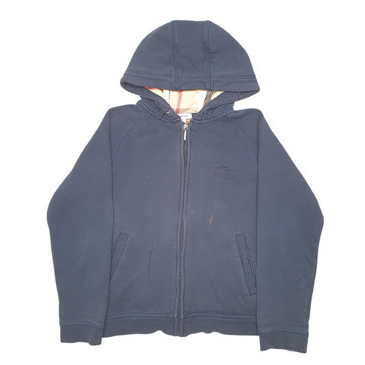 Mens Navy Burberry Hoodie Full Zip Jumper