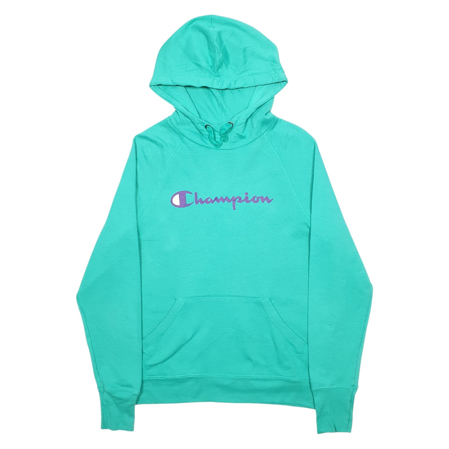 Womens Green Champion Spellout Hoodie Jumper