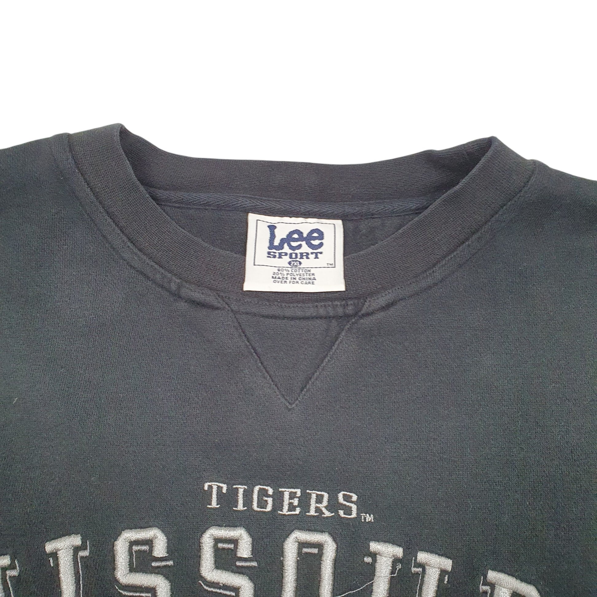 Mens Black Lee Vintage Sport Missouri Tigers Spellout USA Crewneck Jumper