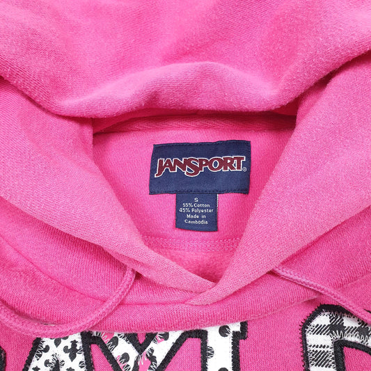 Womens Pink Jansport Baylor College Frat USA Hoodie Jumper