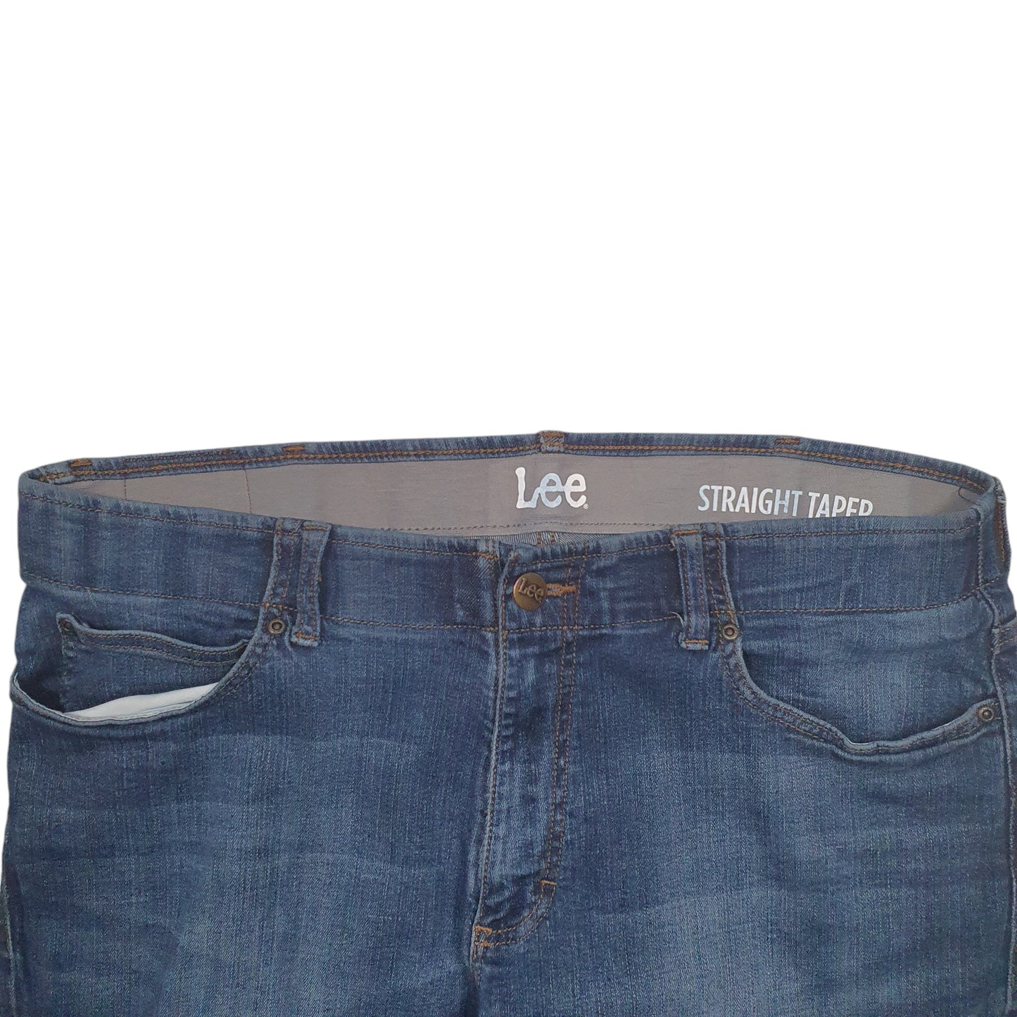 Mens Blue Lee Stretch Fit Straight JeansW40 L28