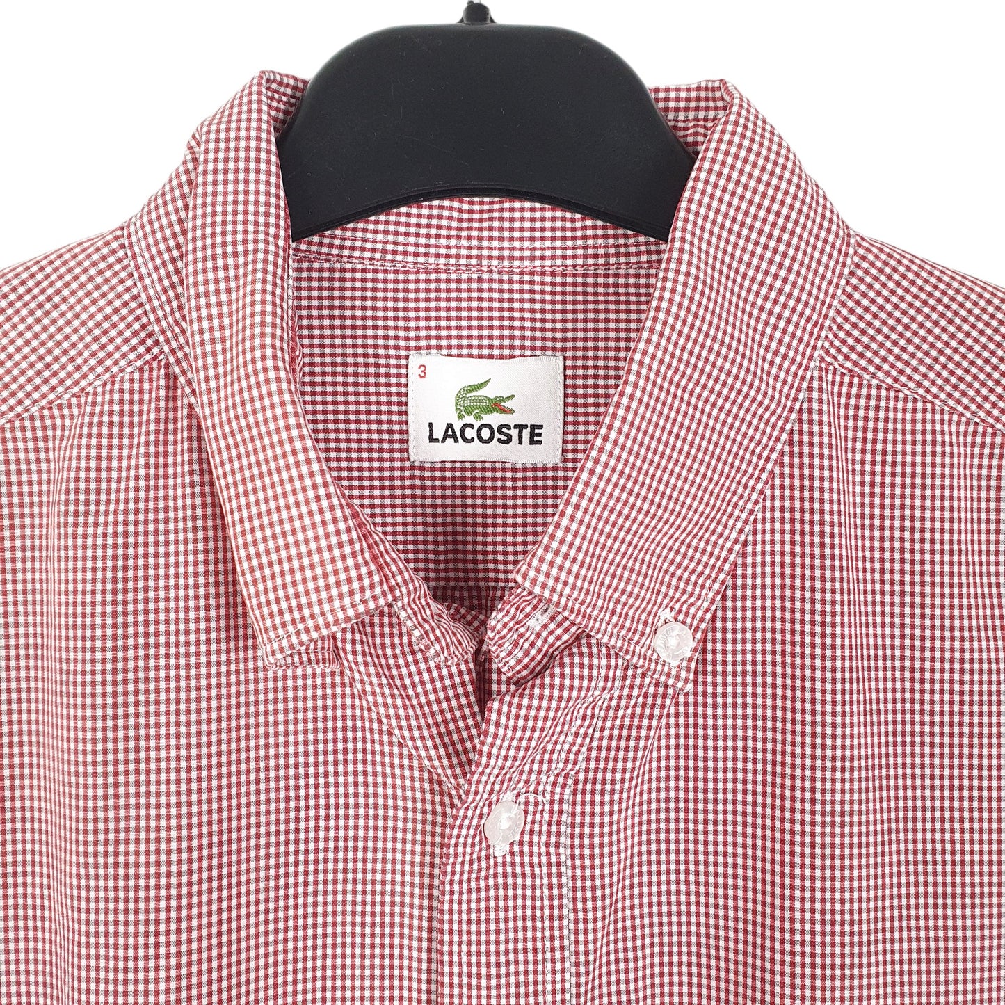 Mens Red Lacoste  Long Sleeve Shirt