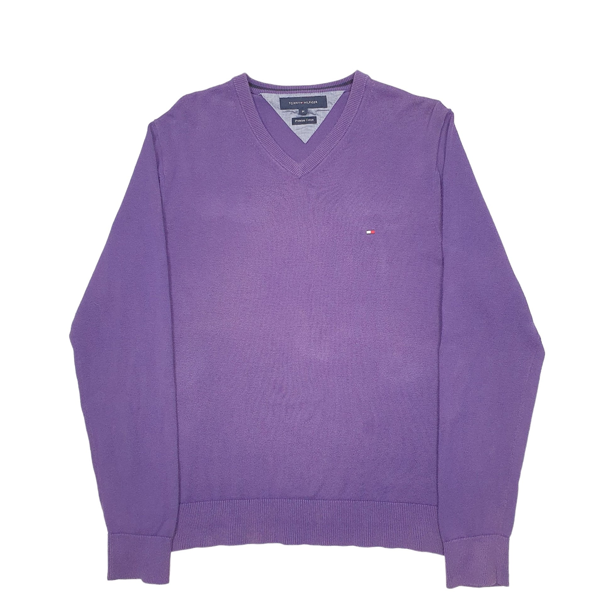 Mens Purple Tommy Hilfiger Knit Crewneck Jumper