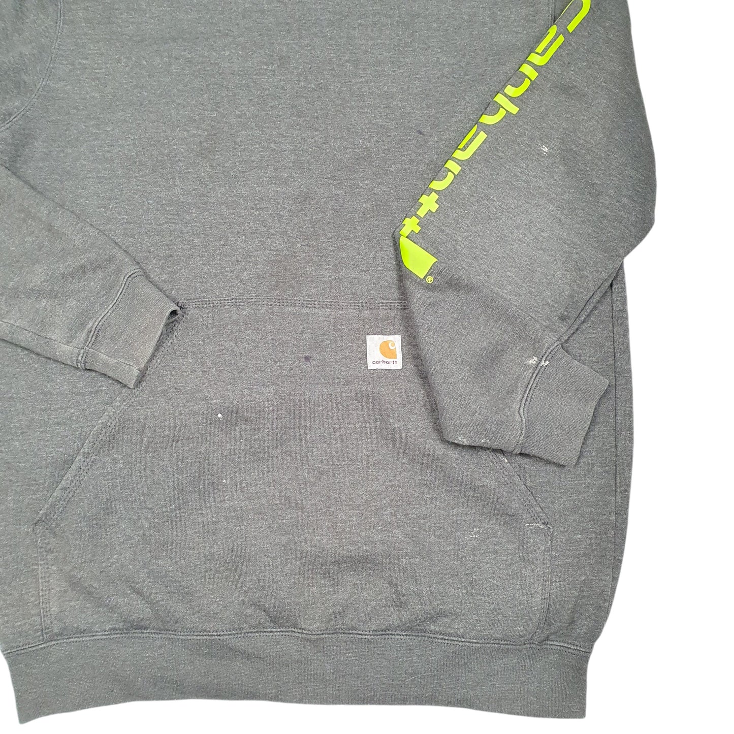 Mens Grey Carhartt Workwear Spellout Hoodie Jumper