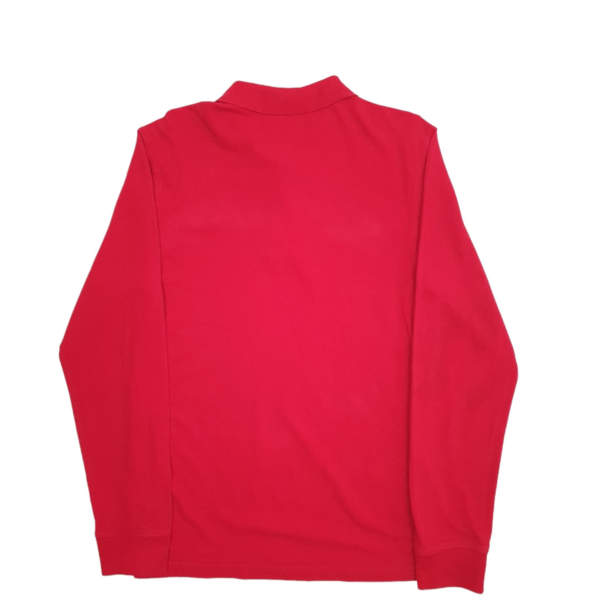 Mens Red Nautica  Long Sleeve Polo Shirt