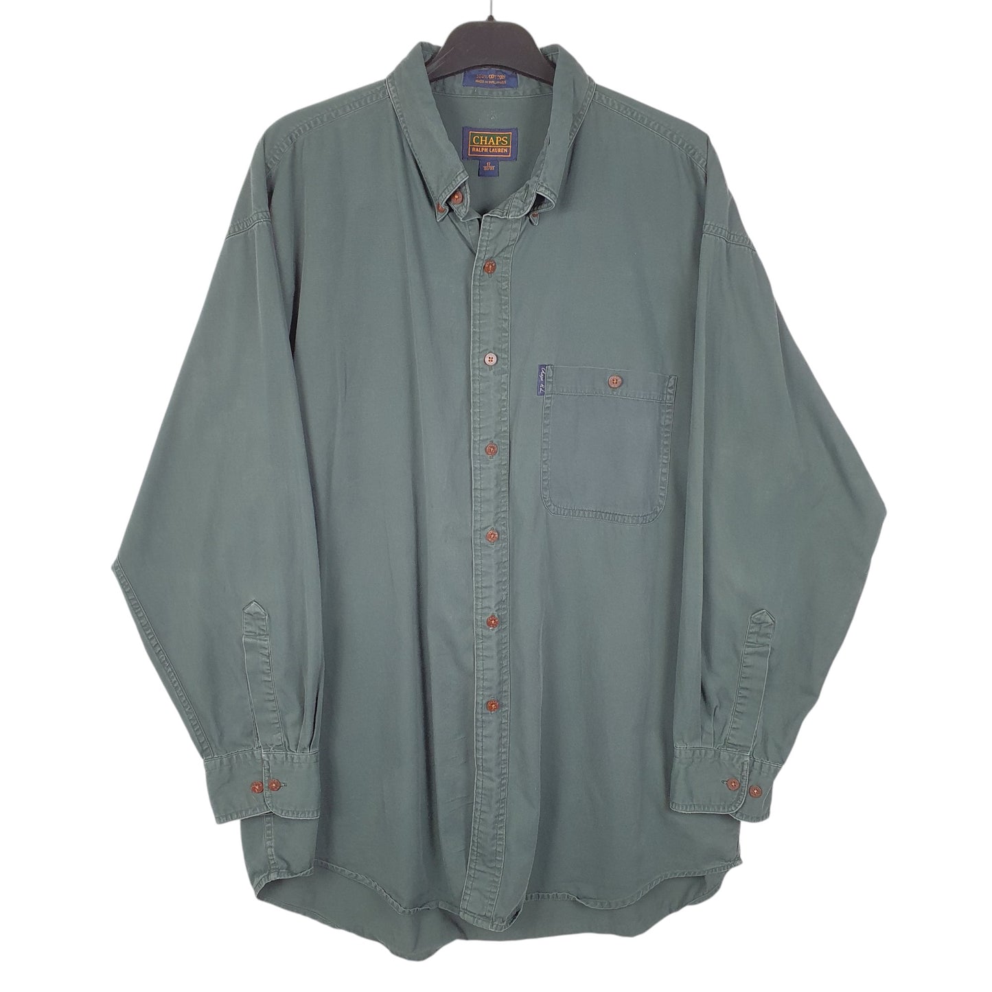 Mens Green Ralph Lauren Vintage Long Sleeve Shirt