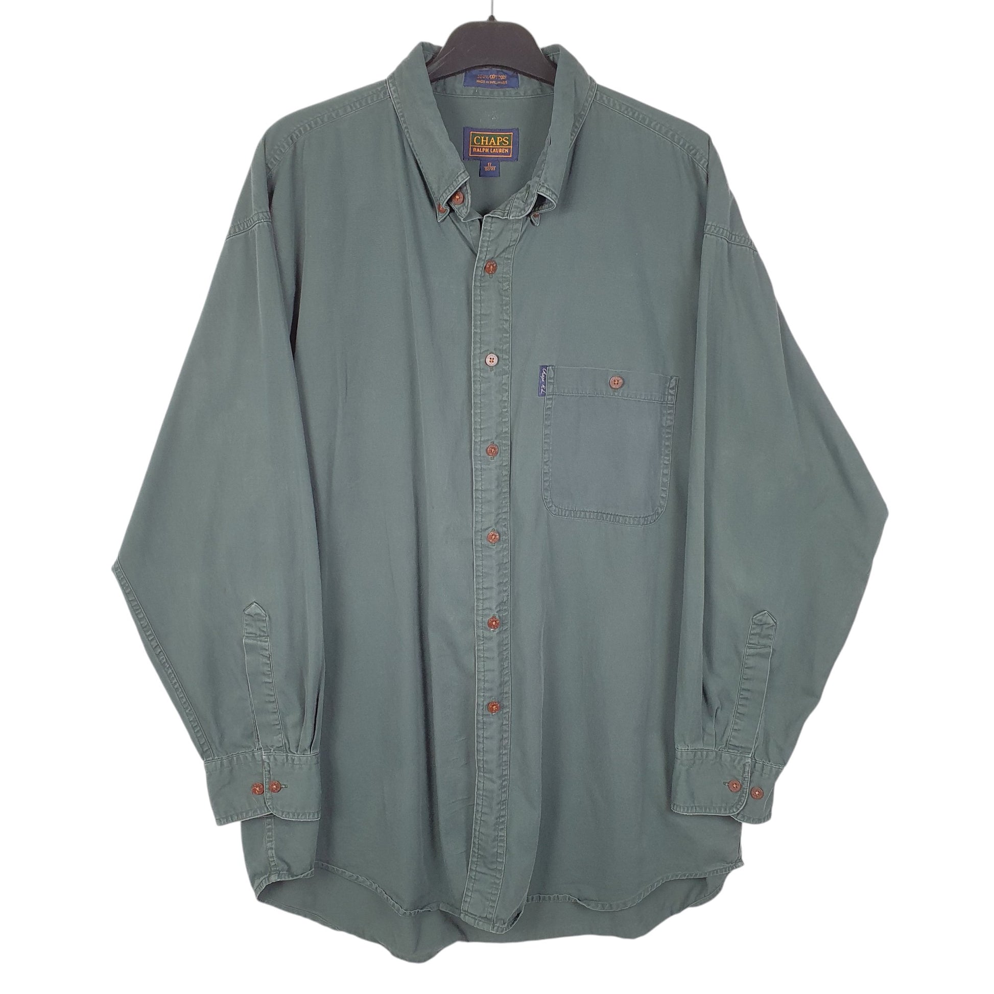 Mens Green Ralph Lauren Vintage Long Sleeve Shirt