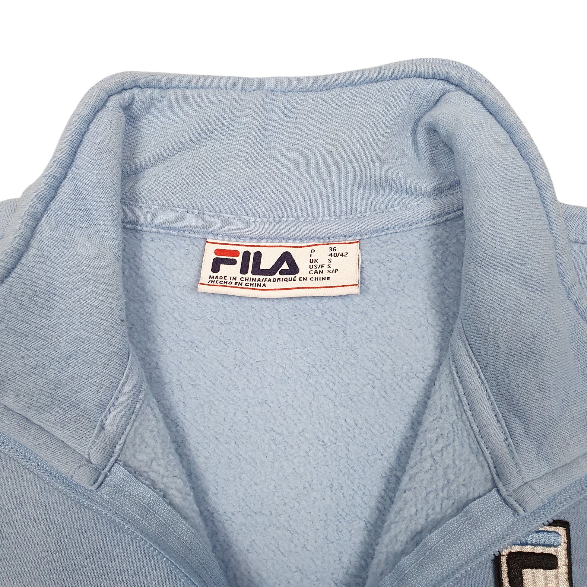 Mens Black Fila  Quarter Zip Jumper