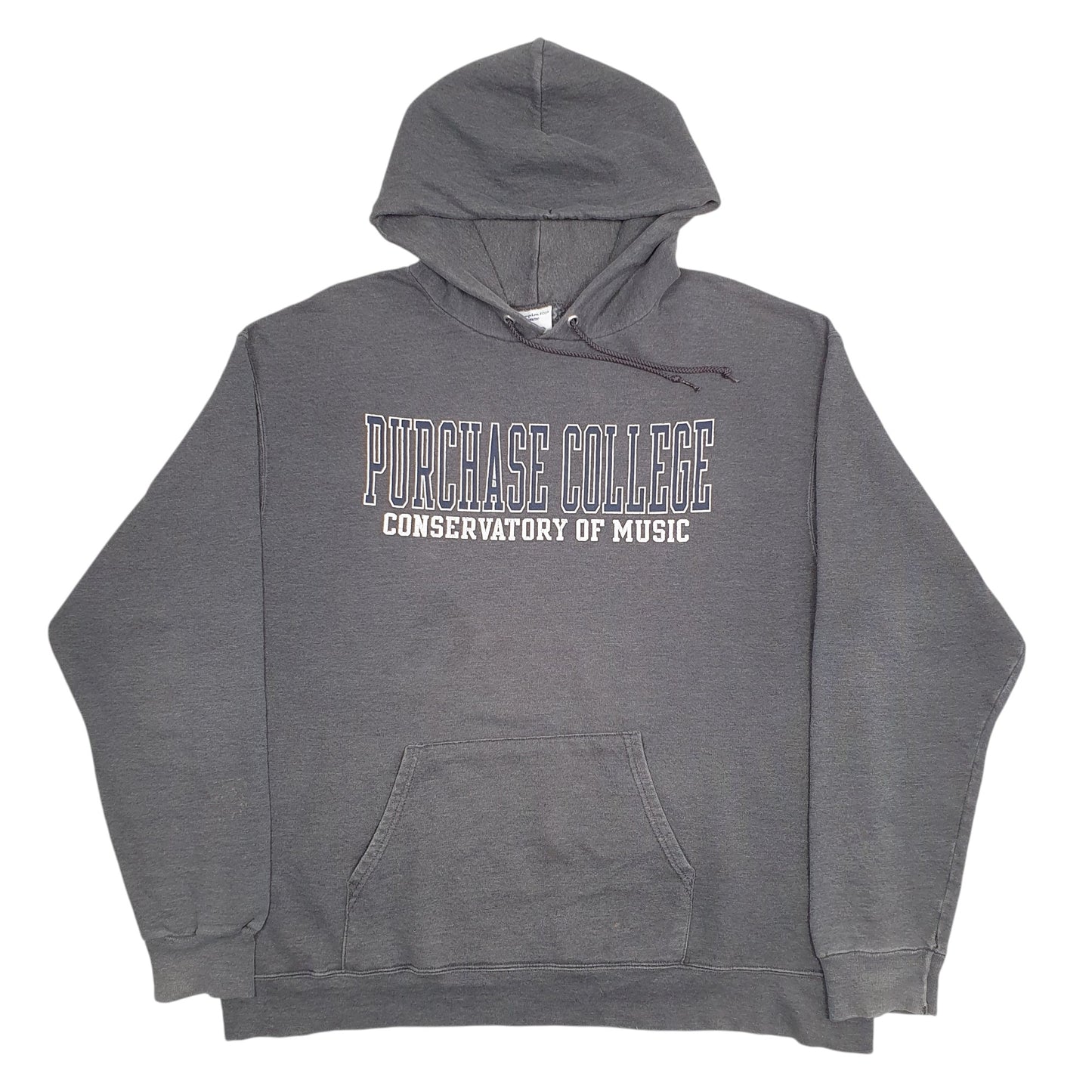 Mens Grey Champion College Spellout Hoodie Jumper