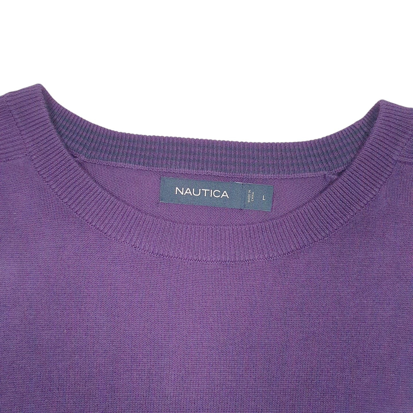 Mens Purple Nautica Knit Crewneck Jumper