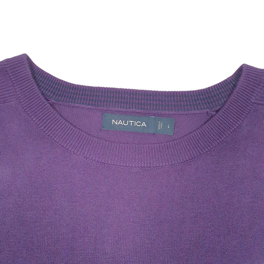 Mens Purple Nautica Knit Crewneck Jumper