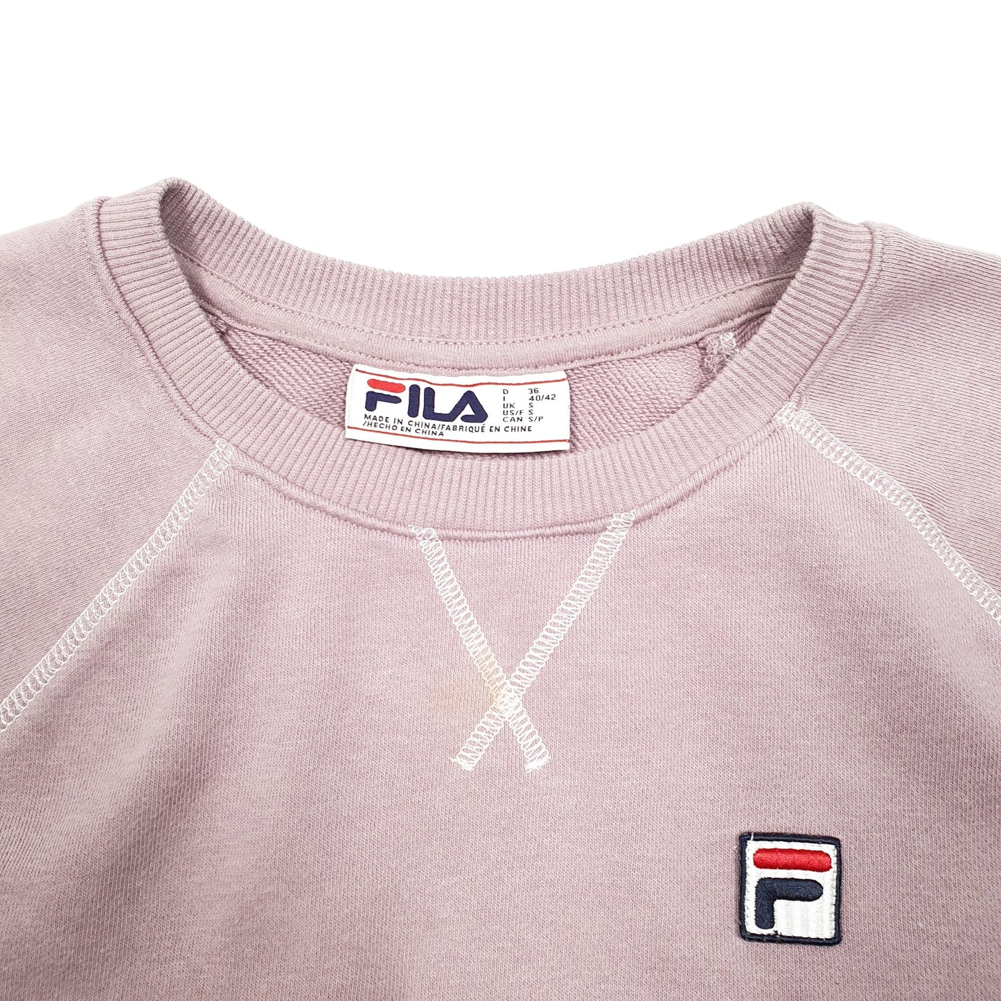 Womens Pink Fila Raglan Crewneck Jumper