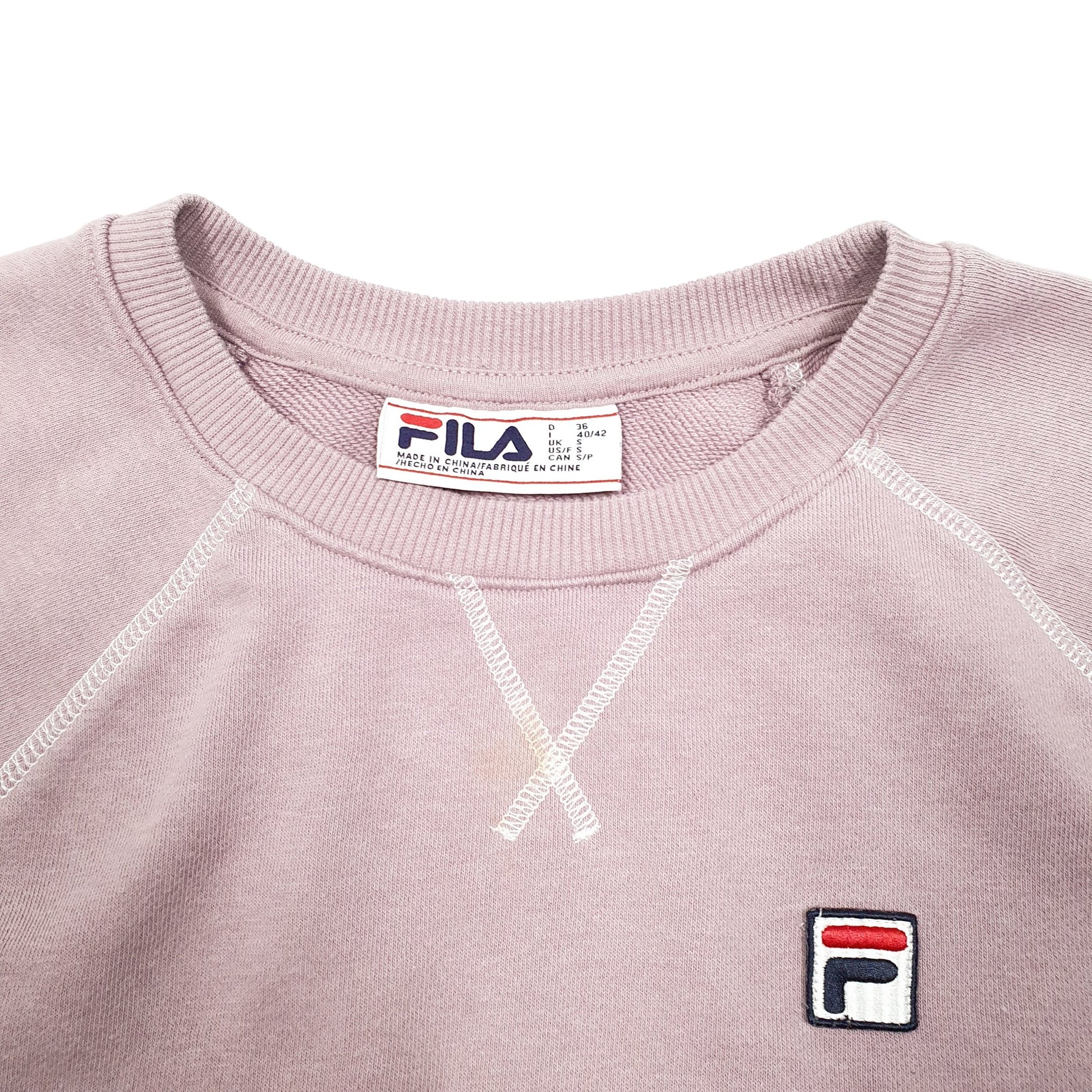 Womens Pink Fila Raglan Crewneck Jumper