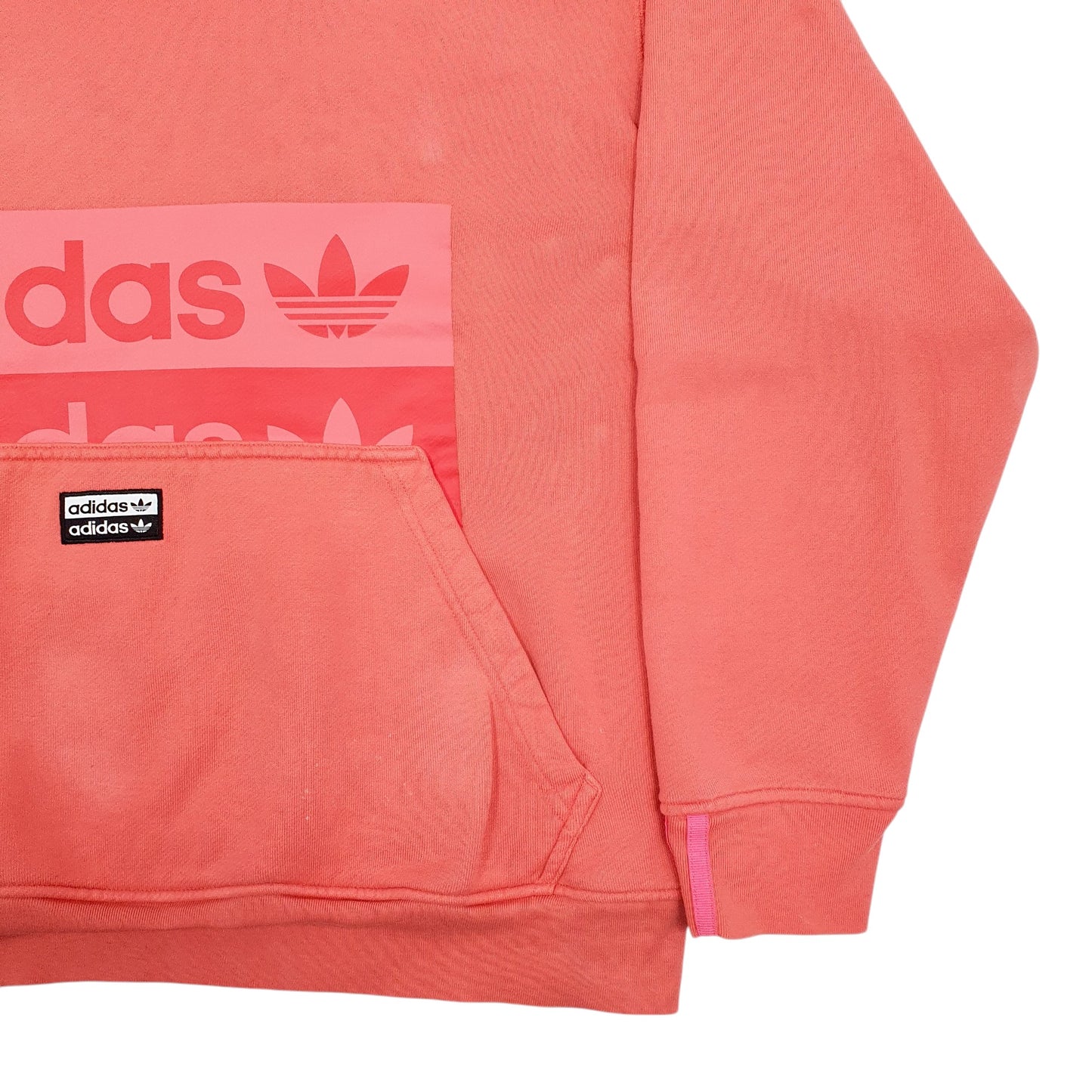 Mens Pink Adidas Spellout Hoodie Jumper